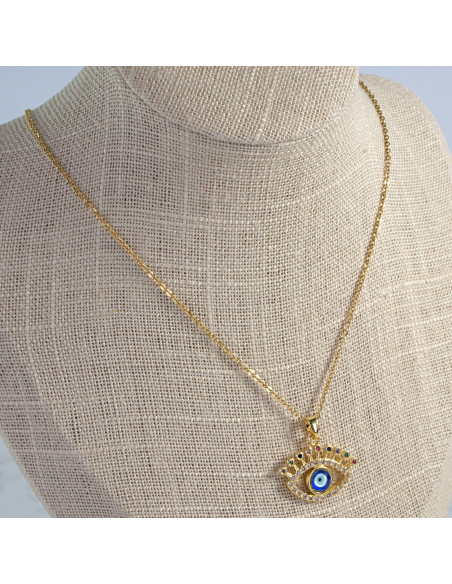 Naszyjnik Hamsa Oko Proroka ze stali chirurgicznej Lolita Accessories