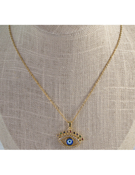 Naszyjnik Hamsa Oko Proroka ze stali chirurgicznej Lolita Accessories