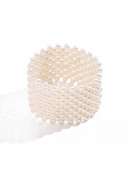 Szeroka 4 cm Bransoletka Perełki Perła Lolita Akcesoria