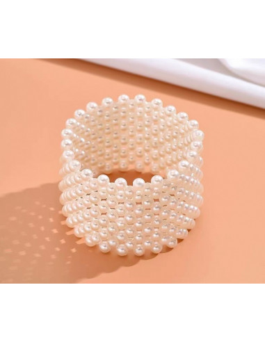 Szeroka 4 cm Bransoletka Perełki Perła Lolita...