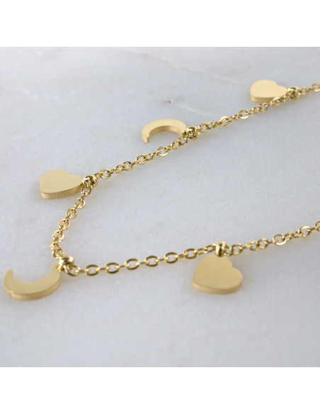 Naszyjnik Celebrytka SERCE ze stali chirurgicznej Lolita Accessories złoty