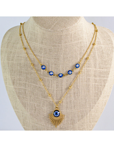 Naszyjnik stal chirurgiczna BOHO OKO PROROKA...