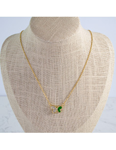 Naszyjnik stal chirurgiczna ZIELONY MOTYLEK Lolita Akcesoria