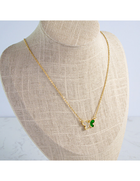 Naszyjnik stal chirurgiczna ZIELONY MOTYLEK Lolita Akcesoria