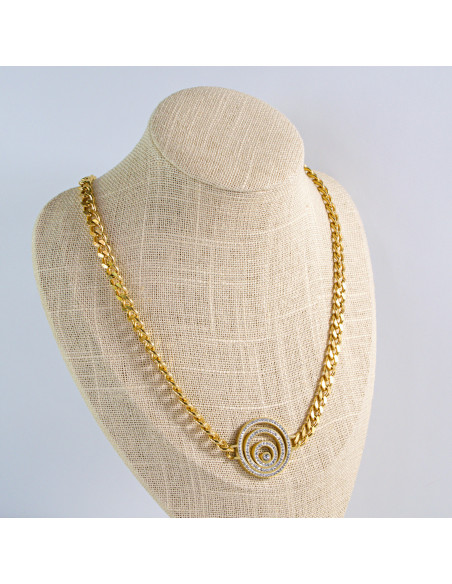 Naszyjnik stal chirurgiczna  "Łańcuch" z cyrkoniami  Lolita Akcesoria