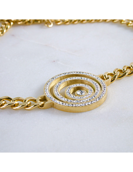 Naszyjnik stal chirurgiczna  "Łańcuch" z cyrkoniami  Lolita Akcesoria