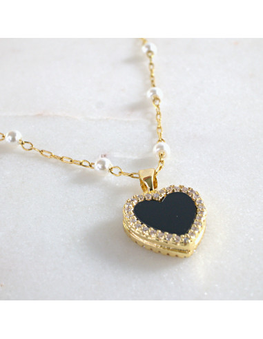 Naszyjnik stal chirurgiczna Dwustronne Serce z...