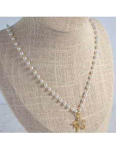 Naszyjnik  łańcuszek  z perłkami perła z zawieszką Lolita... 2