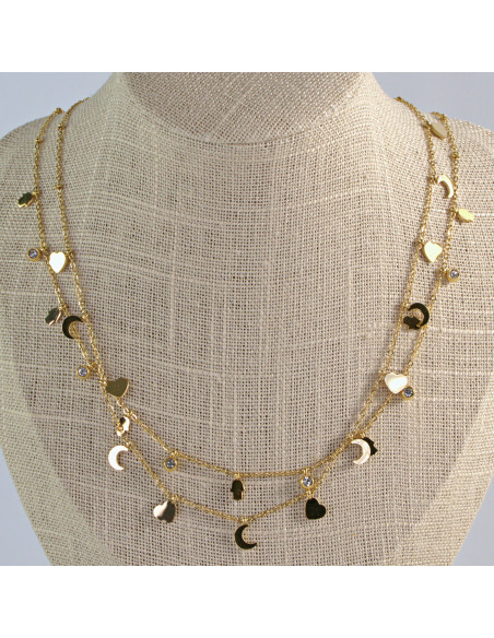 Dwa Naszyjniki  Zestaw stal chirurgiczna BOHO Lolita Akcesoria