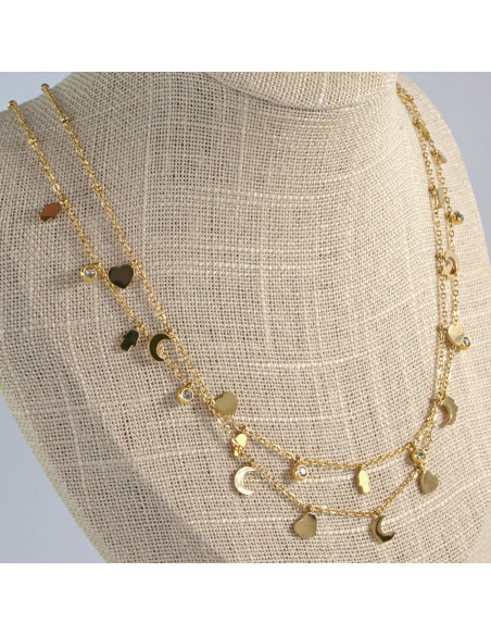 Dwa Naszyjniki  Zestaw stal chirurgiczna BOHO Lolita Akcesoria