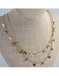 Dwa Naszyjniki  Zestaw stal chirurgiczna BOHO Lolita...