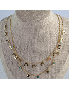 Dwa Naszyjniki  Zestaw stal chirurgiczna BOHO Lolita... 2