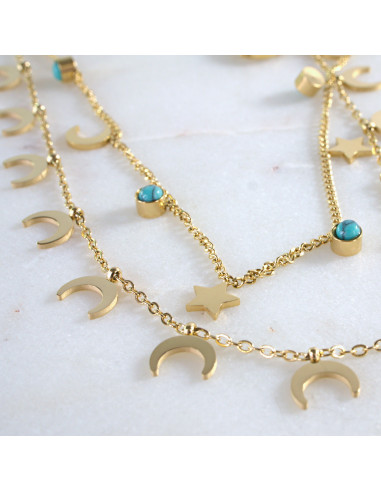 Dwa Naszyjniki  Zestaw stal chirurgiczna BOHO...