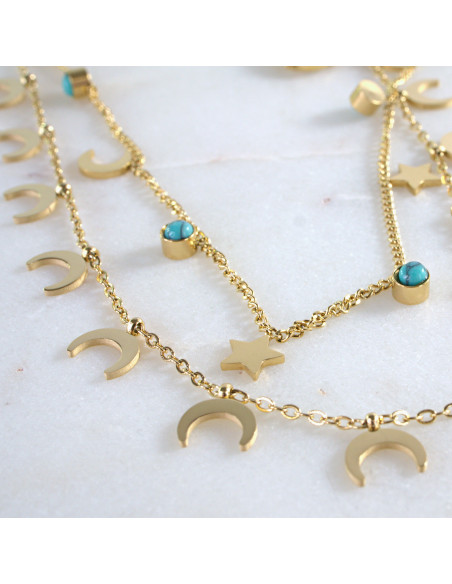 Dwa Naszyjniki  Zestaw stal chirurgiczna BOHO Lolita Akcesoria