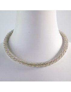 Naszyjnik Kolia z cyrkoniami srebrna CRYSTAL kolczyki...