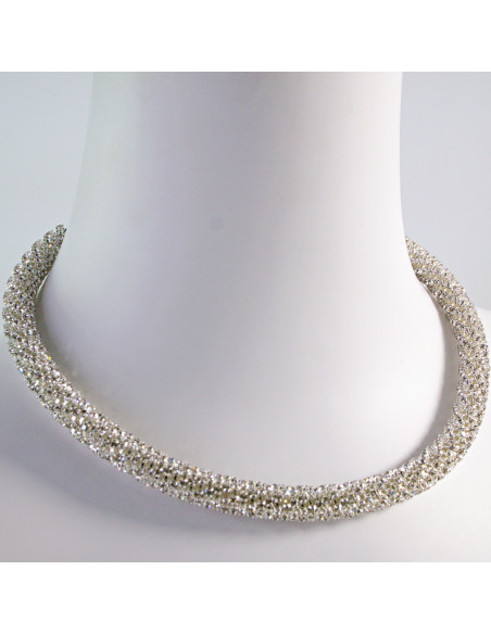 Naszyjnik Kolia z cyrkoniami srebrna CRYSTAL kolczyki Lolita Akcesoria