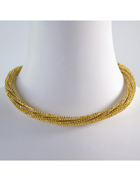 Naszyjnik Kolia z cyrkoniami ZŁOTA CRYSTAL kolczyki Lolita Akcesoria