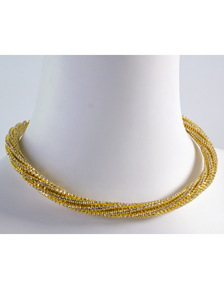 Naszyjnik Kolia z cyrkoniami ZŁOTA CRYSTAL kolczyki Lolita Akcesoria