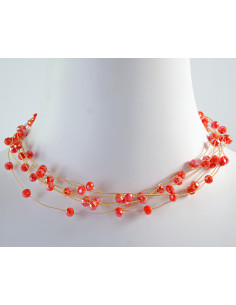 Naszyjnik wielosznurowy choker z koralikami Lolita...