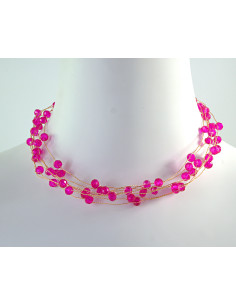 Naszyjnik wielosznurowy choker z koralikami Lolita...