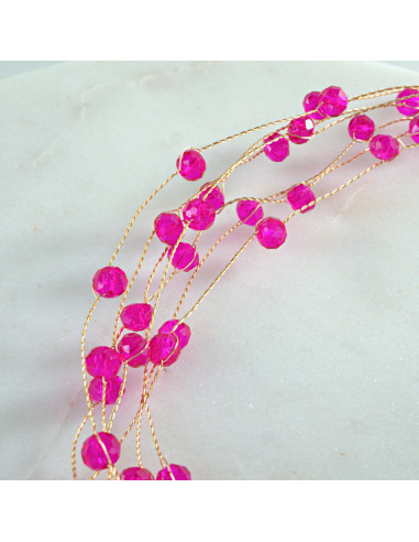 Naszyjnik wielosznurowy choker z koralikami...