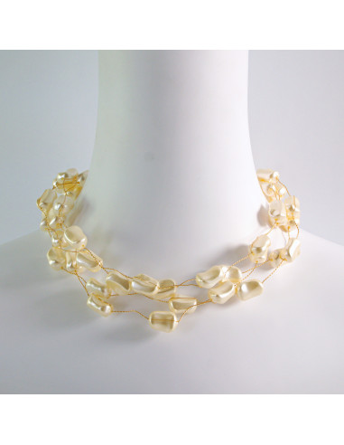 Naszyjnik wielosznurowy choker z perełkami  Lolita Akcesoria