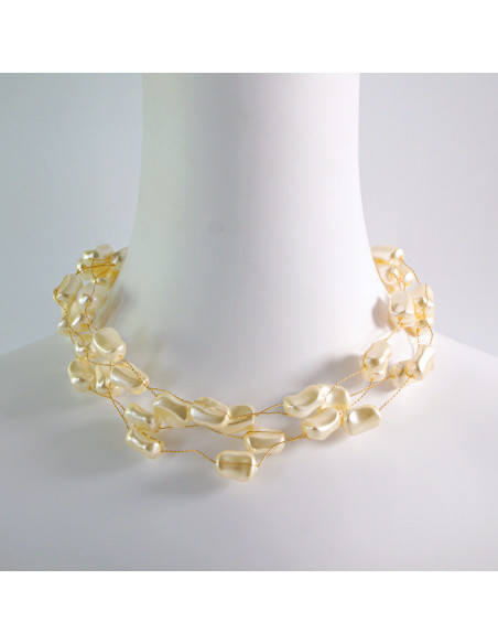 Naszyjnik wielosznurowy choker z perełkami  Lolita Akcesoria