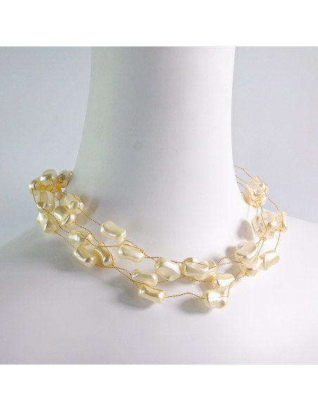 Naszyjnik wielosznurowy choker z perełkami  Lolita Akcesoria