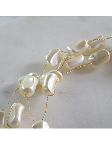 Naszyjnik wielosznurowy choker z perełkami...