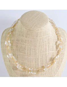 Naszyjnik wielosznurowy choker z koralikami Lolita Akcesoria