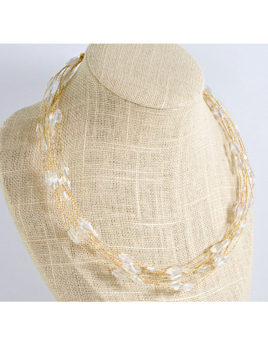 Naszyjnik wielosznurowy choker z koralikami...