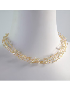 Naszyjnik wielosznurowy choker z perełkami  Lolita Akcesoria 2