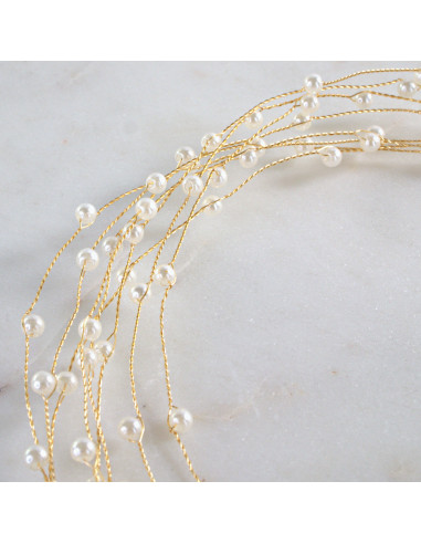 Naszyjnik wielosznurowy choker z perełkami...