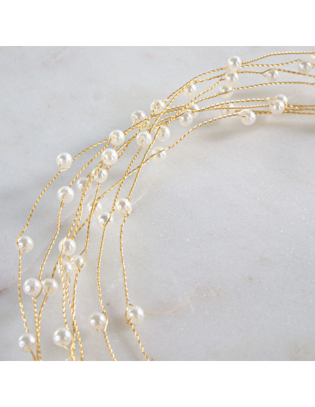 Naszyjnik wielosznurowy choker z perełkami  Lolita Akcesoria