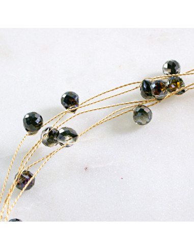 Naszyjnik wielosznurowy choker z koralikami...