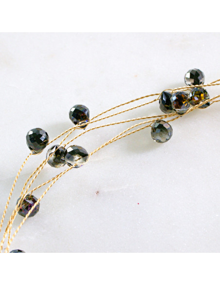 Naszyjnik wielosznurowy choker z koralikami   Lolita Akcesoria