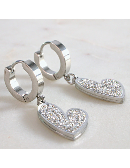 Kolczyki Srebrne Serca stal chirurgiczna Lolita Akcesoria
