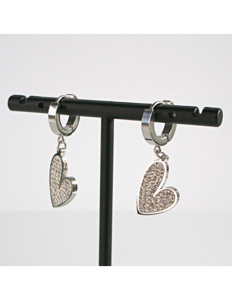 Kolczyki Srebrne Serca stal chirurgiczna Lolita Akcesoria