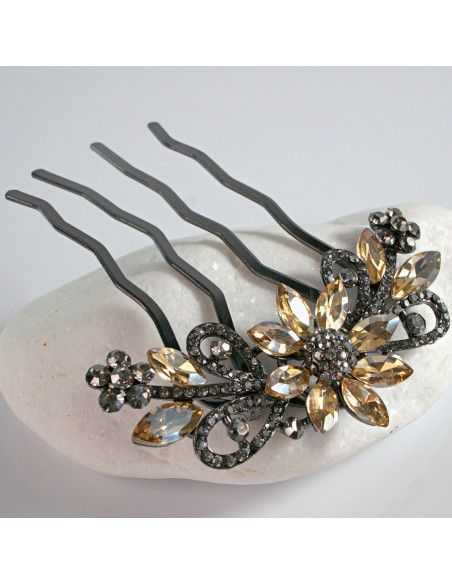 GRZEBIEŃ wsuwany do włosów wtykowy ozdobny diamenty Lolita Akcesoria