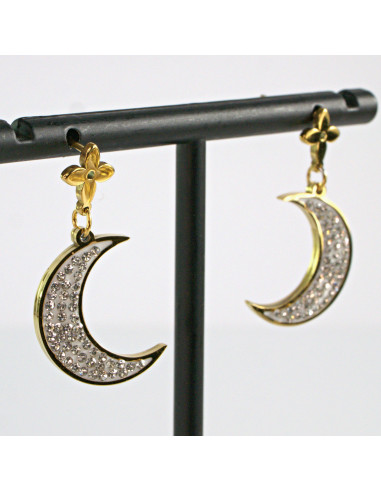 Kolczyki  złoty Księżyc  stal chirurgiczna...