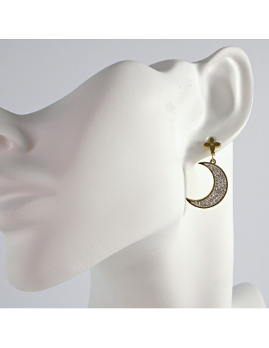 Kolczyki  złoty Księżyc  stal chirurgiczna...