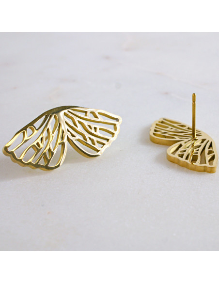 Kolczyki złote SKRZYDŁA stal chirurgiczna Lolita Akcesoria