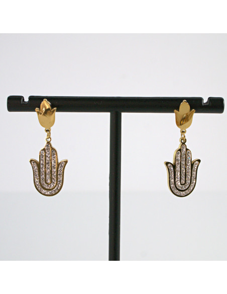 Kolczyki złote RĘKA FATIMY stal chirurgiczna Lolita Akcesoria