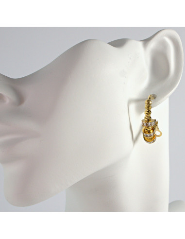 Kolczyki złote KOŁA Z CYRKONIAMI stal...