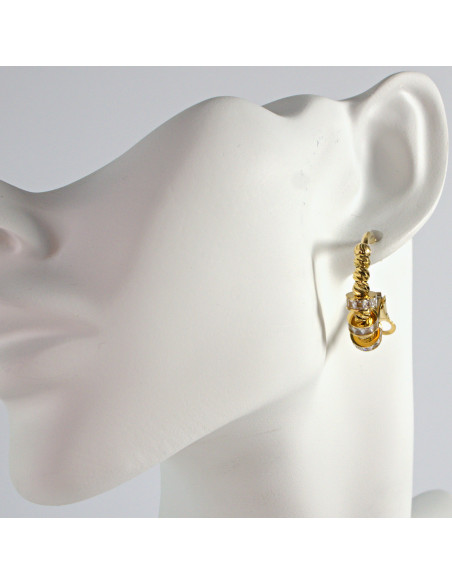 Kolczyki złote KOŁA Z CYRKONIAMI stal chirurgiczna Lolita Akcesoria