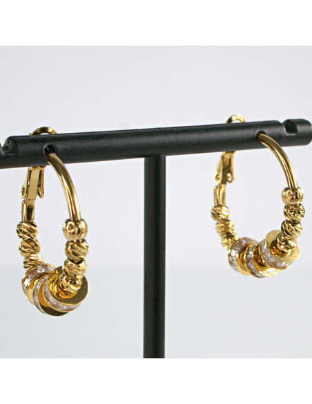 Kolczyki złote KOŁA Z CYRKONIAMI stal chirurgiczna Lolita Akcesoria