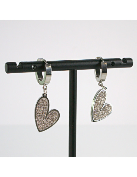 Kolczyki Srebrne Serca stal chirurgiczna Lolita Akcesoria