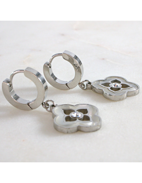 Kolczyki Srebrna Koniczyna stal chirurgiczna Lolita Akcesoria