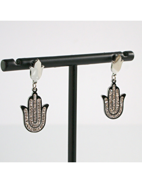 Kolczyki srebrne HAMSA RĘKA FATIMY stal chirurgiczna Lolita Akcesoria