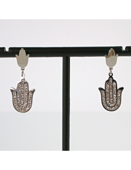Kolczyki srebrne HAMSA RĘKA FATIMY stal chirurgiczna Lolita Akcesoria